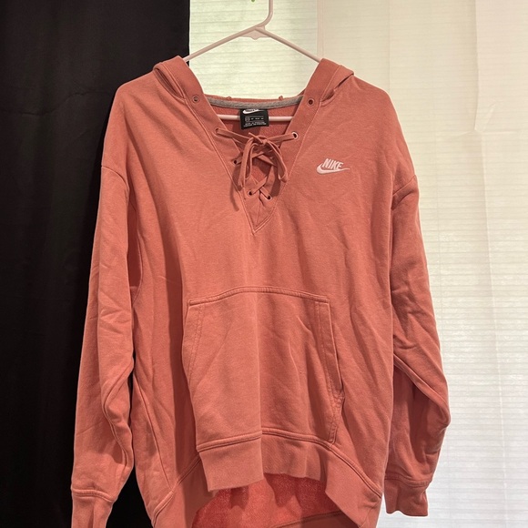 Nike Pink Oversized Long Sleeve Hoodie - Picture 1 of 7